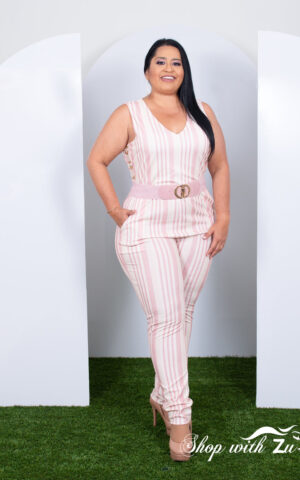 Fitted Striped Jumpsuit