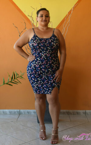 Floral Print Split Hem Bodycon Dress