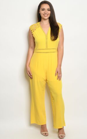 YELLOW PLUS SIZE JUMPSUIT