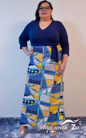 Knit surplice maxi dress