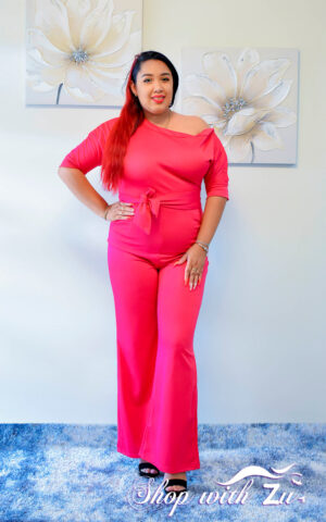 One Shoulder Short Sleeve Jumpsuit