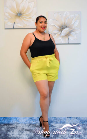 Yellow Ruffled High-waist Short