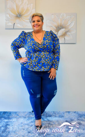 Floral Print Peplum Blouse