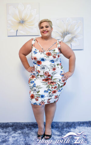 IVORY FLORAL PLUS SIZE DRESS