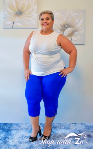 Hollow Plus Size Legging Blue