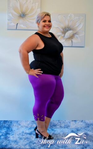 Hollow Plus Size Legging Purple
