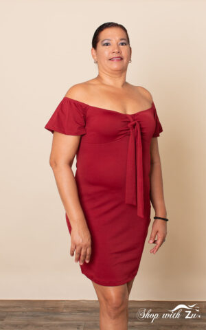 Off Shoulder Knot Front Dress