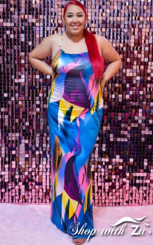 Colorblock Crisscross Maxi Dress