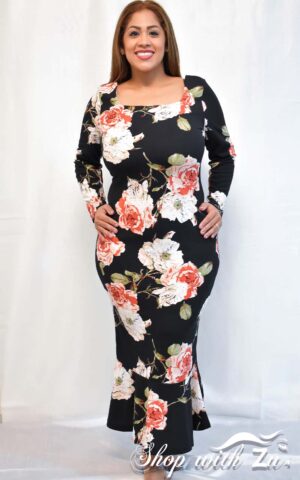 Floral Print Ruffle Dress