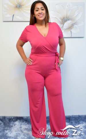 FUXIA WIDE LEG JUMPSUIT