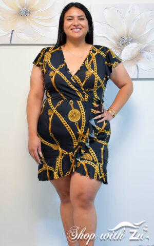 BLACK GOLD WITH CHAIN DRESS