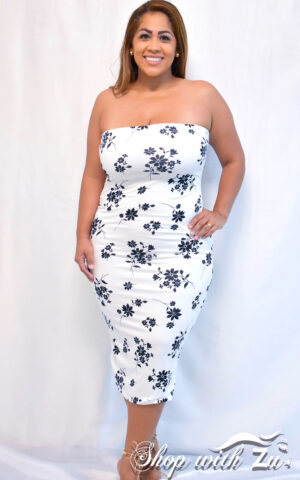 Printed Tube Dress with inner Lining