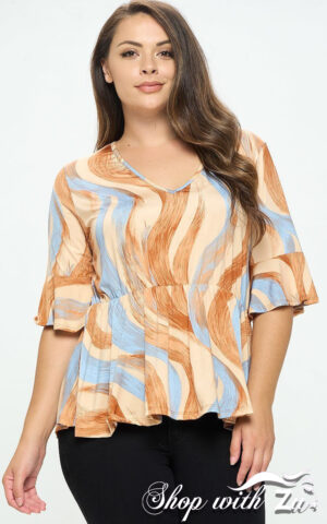 Snake Knit Print Top