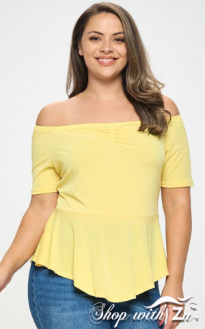 Yellow Short Sleeve Knit Top